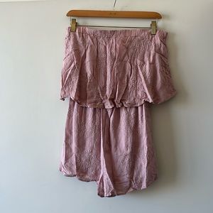 Mauve strapless romper